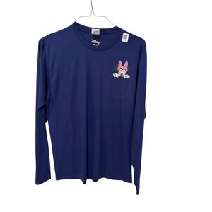 Disney Minnie Mouse Pocket Long Sleeve‎ T-Shirt Cute Graphic Top
